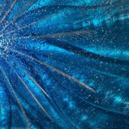 Metal Wall Art Abstract Painting Silver & Blue Modern Decor For Indoor Or Outdoor - thumbnail 4
