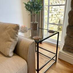 Aria Glass Metal Side Table - Dark Bronze - thumbnail 3