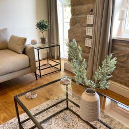 Aria Glass Metal Side Table - Dark Bronze - thumbnail 4