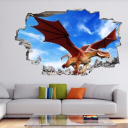 Dragon Fantasy Wall Sticker Mural Decal Print Art Kids Bedroom Decor Gm1 - thumbnail 3