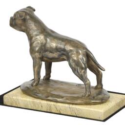 Staffordshire Bull Terrier, Dog Sand Marble Base Statue, Limited Edition, Artdog. Made Of Cold Cast Bronze. Perfect Gift. Limited Edition - thumbnail 3