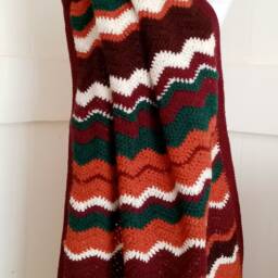 Crochet Striped Lap Blanket - thumbnail 2
