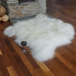 Giant Sheepskin Double White Throw Genuine Leather Sheep Skin 46 - thumbnail 3