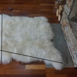 Giant Sheepskin Double White Throw Genuine Leather Sheep Skin 46 - thumbnail 4