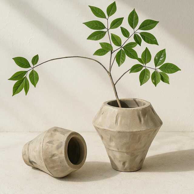 Japanese Wooden Flower Vase Rustic Home Decor, Natural Wood - image 1