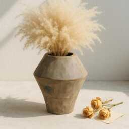Japanese Wooden Flower Vase Rustic Home Decor, Natural Wood - thumbnail 2