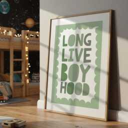 Long Live Boy Hood Print, Sage Green Boys Bedroom Decor, Nursery Wall Art, Playroom Prints, Toddler Bedroom, Baby - thumbnail 2