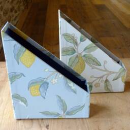 Handmade William Morris Magazine Holder Lemons White Office D??cor - thumbnail 2