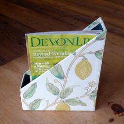 Handmade William Morris Magazine Holder Lemons White Office D??cor - thumbnail 3