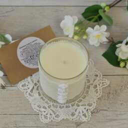 Handmade Soy Wax Candle White Lace 13Th Wedding Anniversary Gift - thumbnail 2