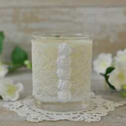 Handmade Soy Wax Candle White Lace 13Th Wedding Anniversary Gift - thumbnail 3
