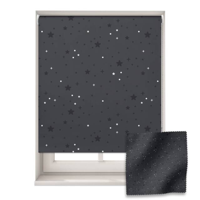 Dark Starry Sky Roller Blind, Night Star Patterned Children's Made To Measure - image 1