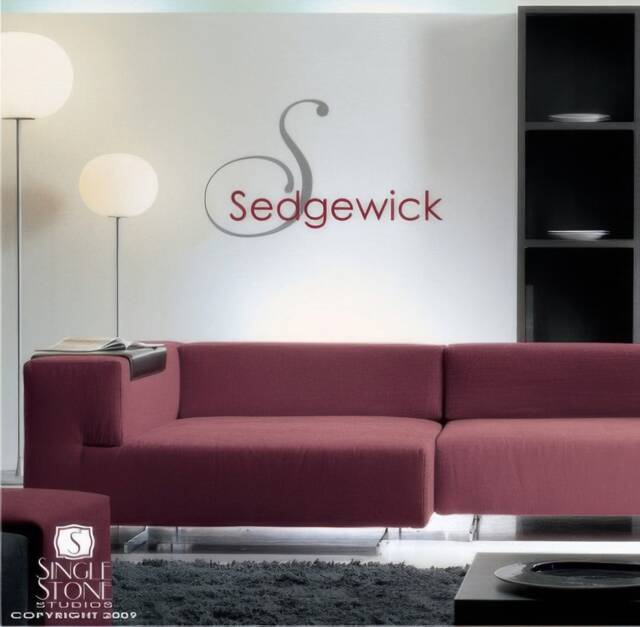 Monogram Wall Decal Family Name Modern - Vinyl Stickers Art Custom Home Decor - image 1