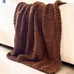 Hand Knit Chunky Basketweave Throw Blanket - The Piazza - thumbnail 4