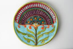 Hand Carved Stoneware Art Platter - Mosaic & Semiprecious Stones - Made To Order