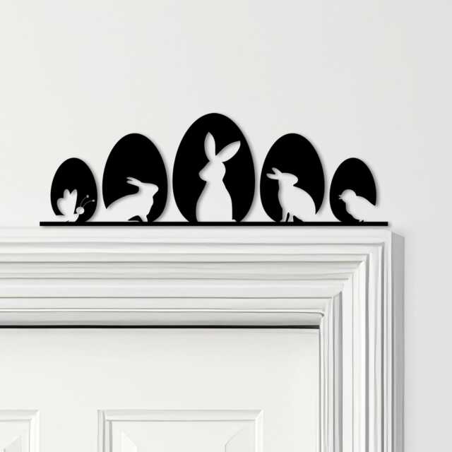 Door Topper Easter Decor Eggs Bunnies Various Colours Decorative Sign - Sign, Novelty Wall Decor, Frame Art, Art - image 1