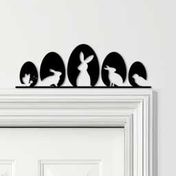 Door Topper Easter Decor Eggs Bunnies Various Colours Decorative Sign - Sign, Novelty Wall Decor, Frame Art, Art - thumbnail 1