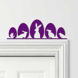 Door Topper Easter Decor Eggs Bunnies Various Colours Decorative Sign - Sign, Novelty Wall Decor, Frame Art, Art - thumbnail 4