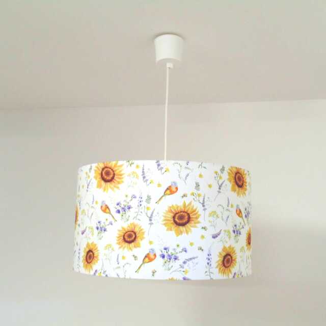 Lampshade - Pendant Light With Sunflower & Bird Motif, Perfect For Decorating A Country House in The South Of France - image 1