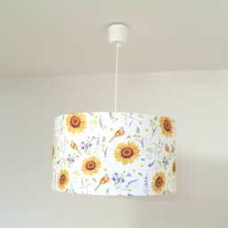 Lampshade - Pendant Light With Sunflower & Bird Motif, Perfect For Decorating A Country House in The South Of France