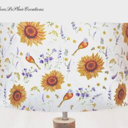 Lampshade - Pendant Light With Sunflower & Bird Motif, Perfect For Decorating A Country House in The South Of France - thumbnail 2