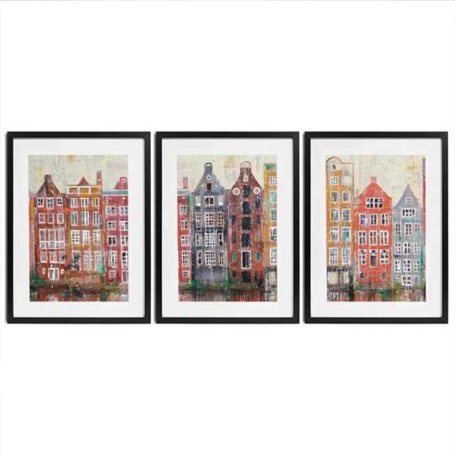 Amsterdam Damrak Framed Art Print Trio - image 1