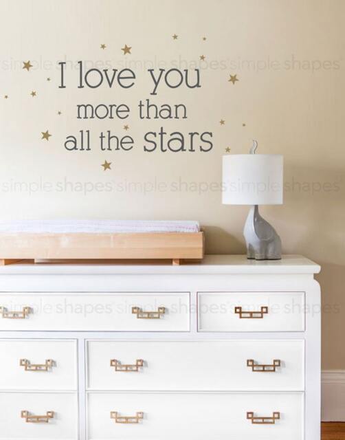 I Love You More Than All The Stars Quote Lettering Wall Decal - image 1