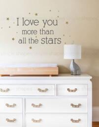 I Love You More Than All The Stars Quote Lettering Wall Decal - thumbnail 1