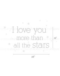 I Love You More Than All The Stars Quote Lettering Wall Decal - thumbnail 2