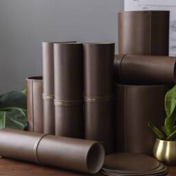 Leather Wrapped Stainless Steel Waste Bin, Handmade in The Us, Made To Order, 9 Colors, Cylindrical Round Trash Can, Italian - thumbnail 2