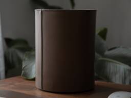 Leather Wrapped Stainless Steel Waste Bin, Handmade in The Us, Made To Order, 9 Colors, Cylindrical Round Trash Can, Italian