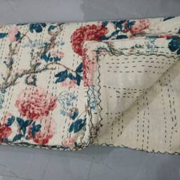 Indian Kantha Quilt, Bedspread, Kantha Blanket, Perfect Bed Matching Bedcover, Home Decor Quilt, Queen Size Quilt, Throws, Gift For Him - thumbnail 4