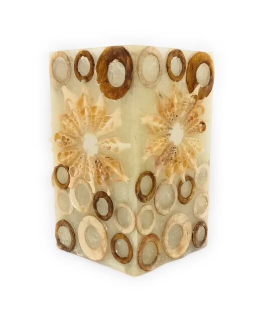 Wind Light Handmade in Spain-Fracture Solid Fiberlascubus With Shells Snail Shape - Colour Red - image 1