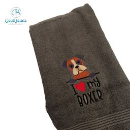 Boxer Dog Towel - Personalised Face Cloth/Hand Bath Embroidered - thumbnail 4