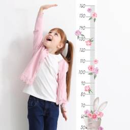 Wall Decor Height Chart Rabbit Pink, Growth Chart For Kids, Nursery Wall Art, Childrens Animal Wallpaper - thumbnail 3