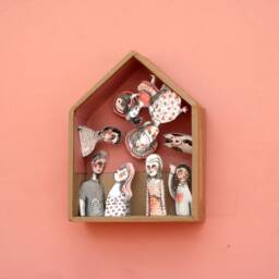 Custom Family Portrait Paper Art Sculpture, Indian Ink Illustration - thumbnail 4