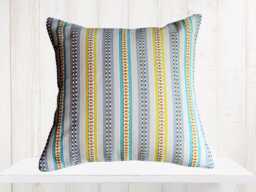 Summer Stripe Pillow Cover, Coastal Decor, Beach Handmade Cover - thumbnail 1