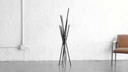 Tall Skinny Black Standing Modern Metal Sculpture Abstract Accent Decor Piece For Living Room, Office, Indoor Outdoor