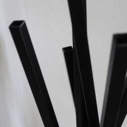Tall Skinny Black Standing Modern Metal Sculpture Abstract Accent Decor Piece For Living Room, Office, Indoor Outdoor - thumbnail 3