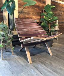Deck Chair Made From Wine Barrel Staves