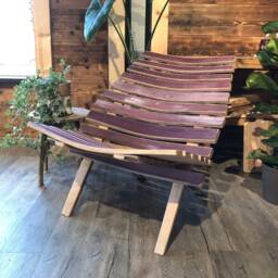 Deck Chair Made From Wine Barrel Staves - thumbnail 2