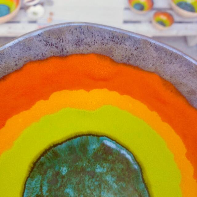 Colorful Abstract Ceramic Wall Plate - Large Handmade Pottery Decor, Autumn Collection - image 1