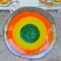 Colorful Abstract Ceramic Wall Plate - Large Handmade Pottery Decor, Autumn Collection - thumbnail 2