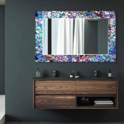Mirror Wall Decor, For Bathroom, Entryway Hallway Mirror, Luxury Home Living Room Decorative On Tempered Glass - thumbnail 1