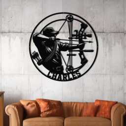 Custom Archery Metal Wall Art With Led Lights, Personalized Girl Archer Name Sign For Home Decor - thumbnail 4