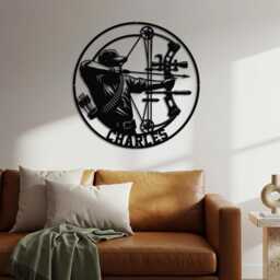 Custom Archery Metal Wall Art With Led Lights, Personalized Girl Archer Name Sign For Home Decor - thumbnail 2