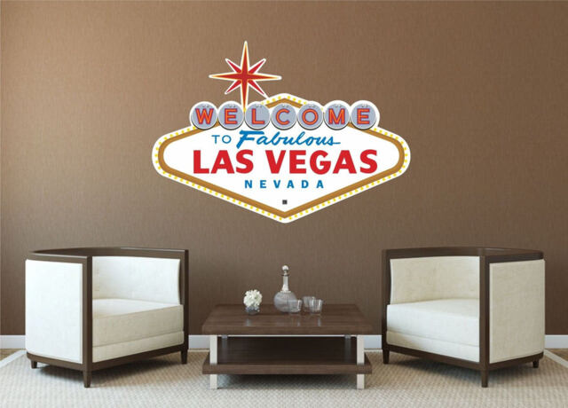 Las Vegas Sign Wall Sticker Decor Nevada America Usa Badge Decal Art Graphic 5 Sizes - image 1