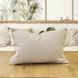 100% Linen Boudoir Cushion Cover. Plain Natural Beige Cover - Perfect For Modern & Minimalistic Styles. 17x12
