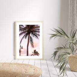 Palm Tree Print, Wall Art, Pink Poster, Modern Prints, Home Decor By Beach Poster - thumbnail 1