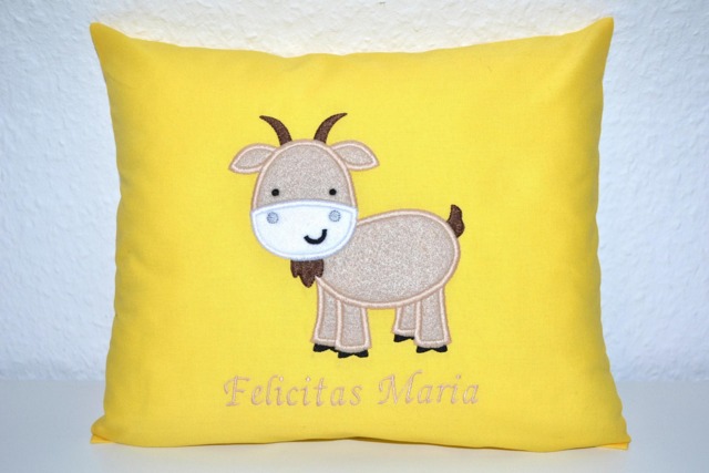 Capricorn Pillow, Goat Name Pillow Goat, Baptism Capricorn, Birth - image 1